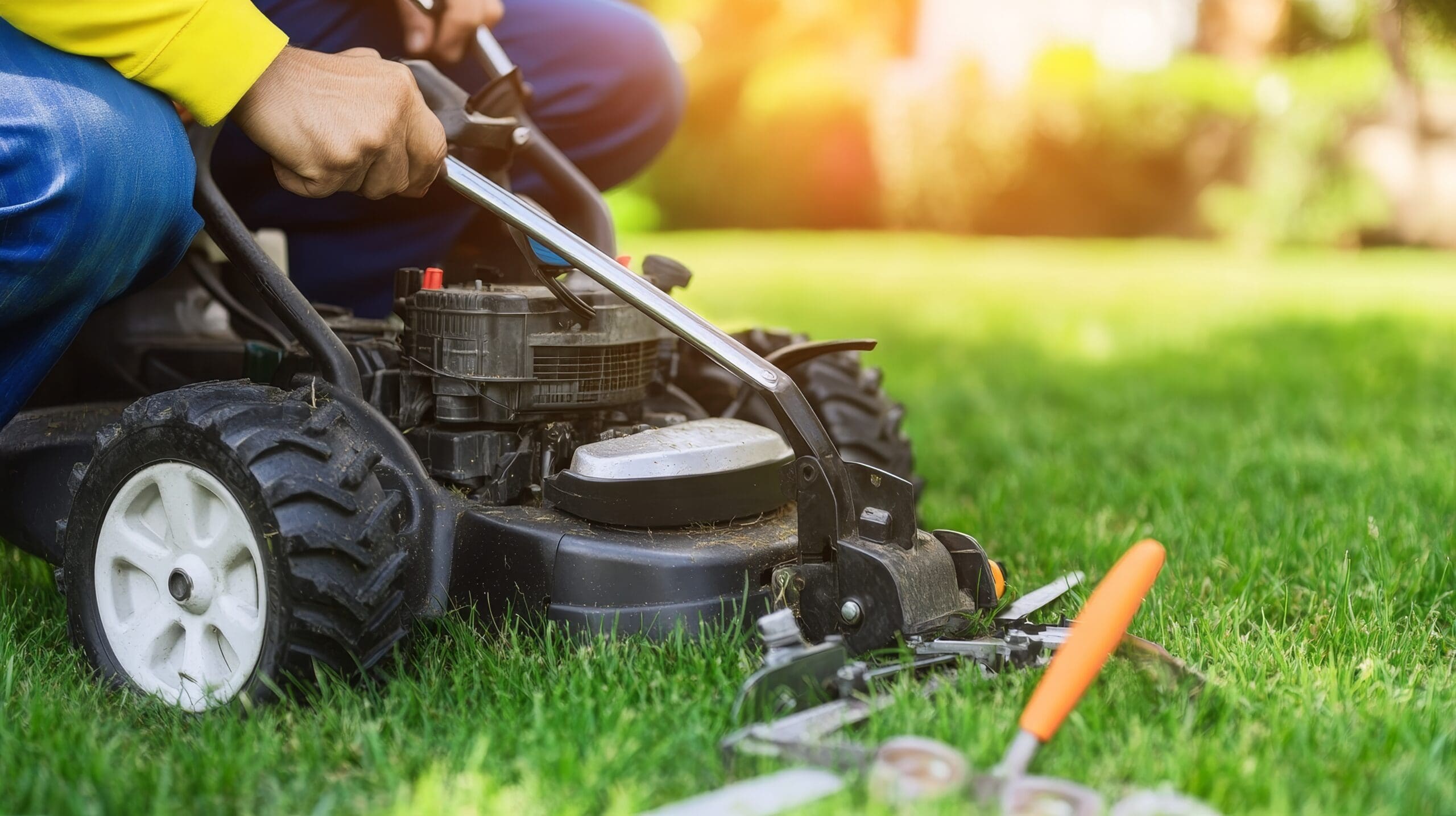 backyard mowing