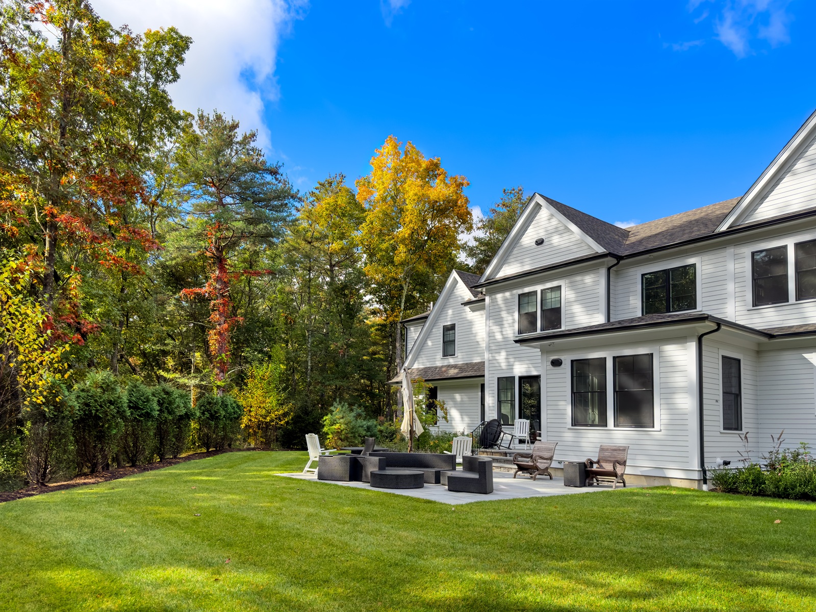 home with green backyard