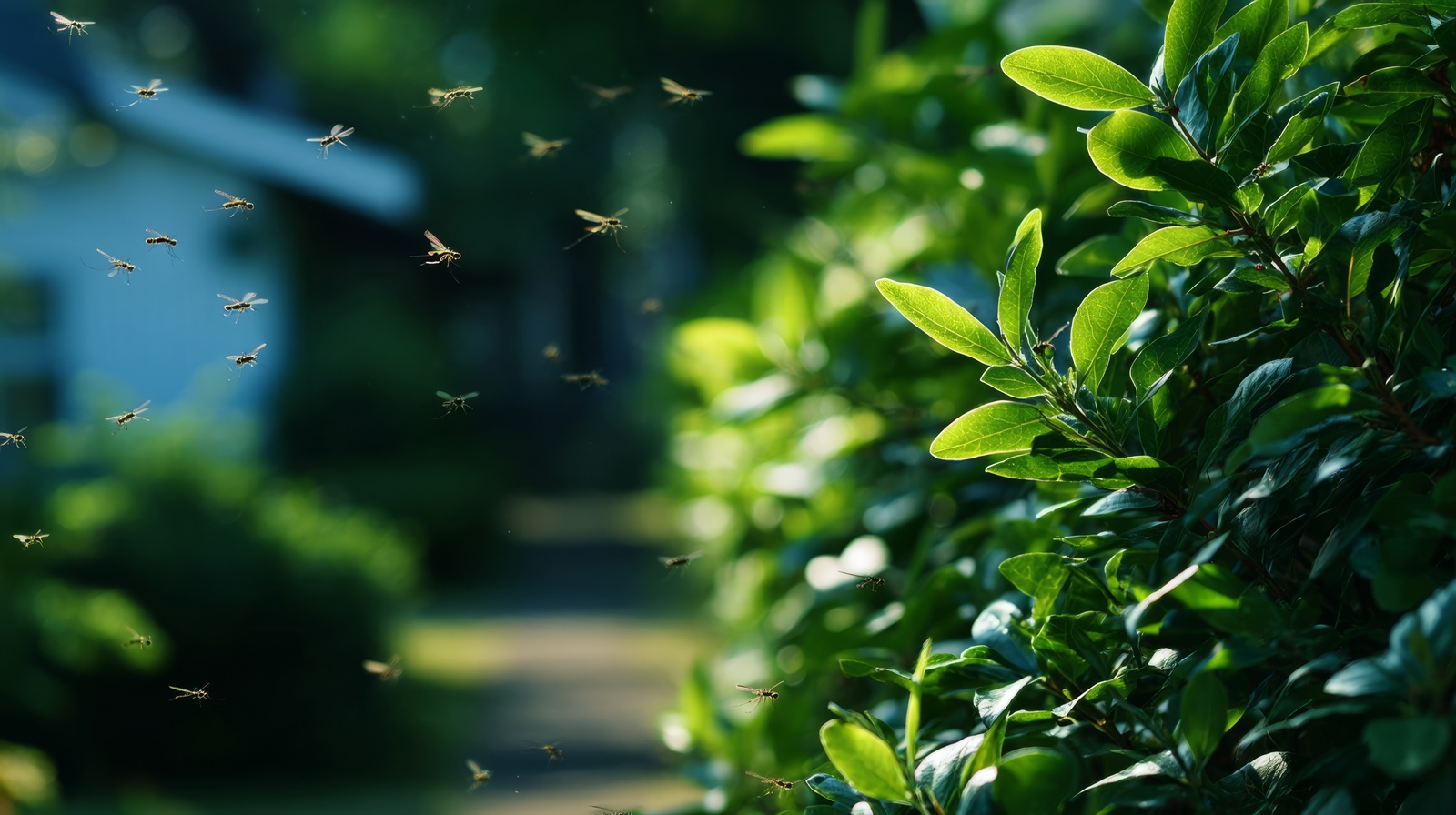mosquitos in bushes