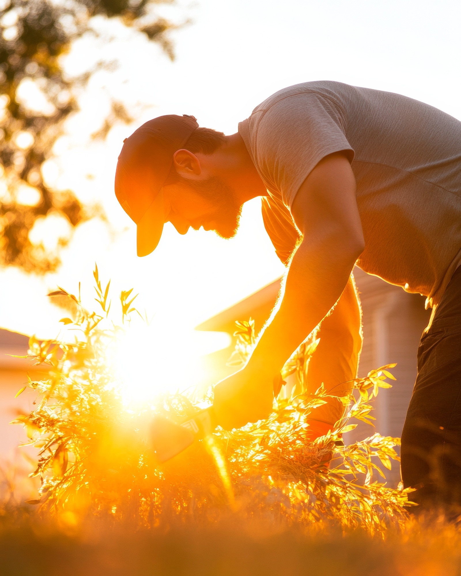 man gardening