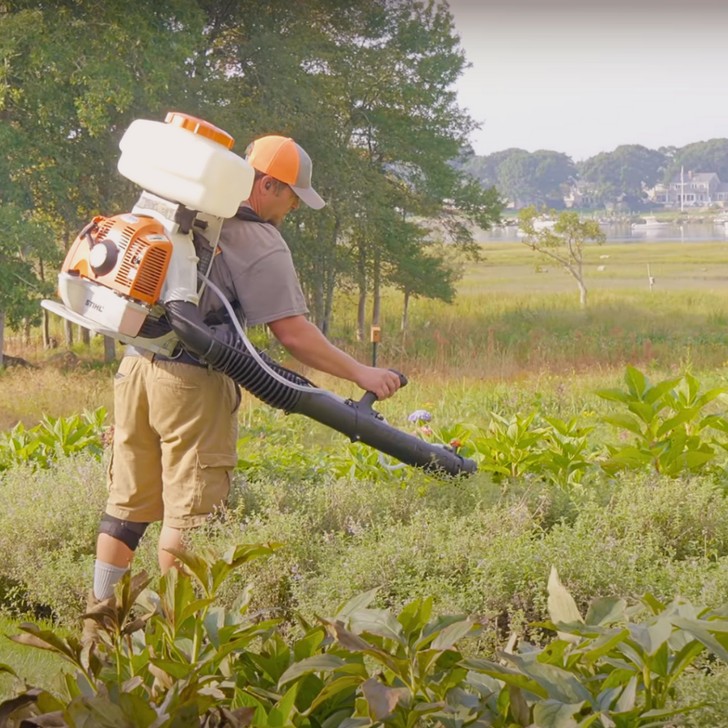 ohDEER Southeastern MA & Northern RI owner Derek Lodi spraying All-Natural Deer Control