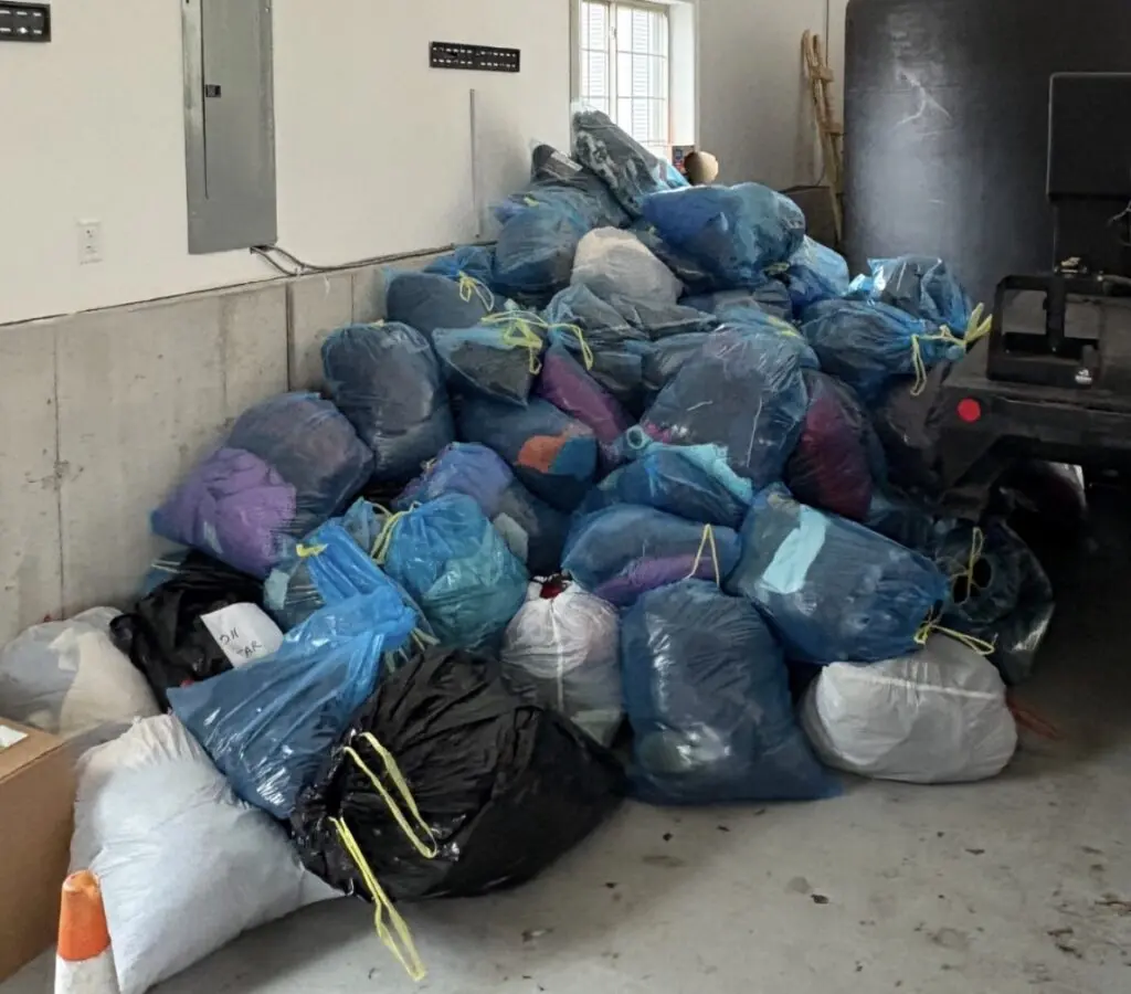 pile of coats from 2025 coat drive