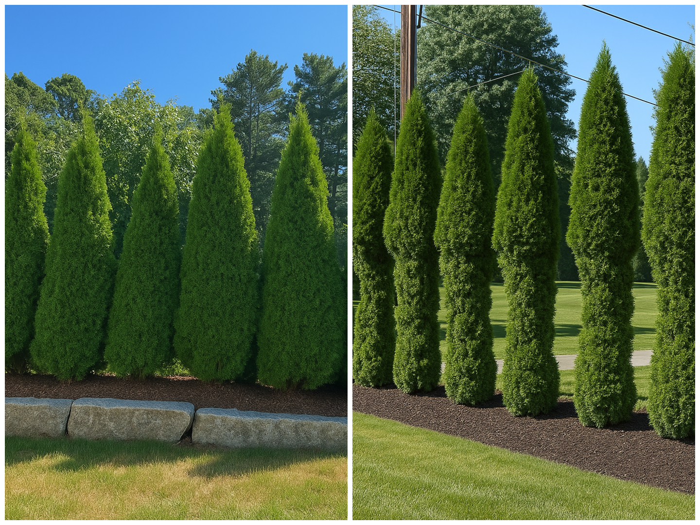 healthy trees vs trees eaten by deer - this is why you need deer repellent services