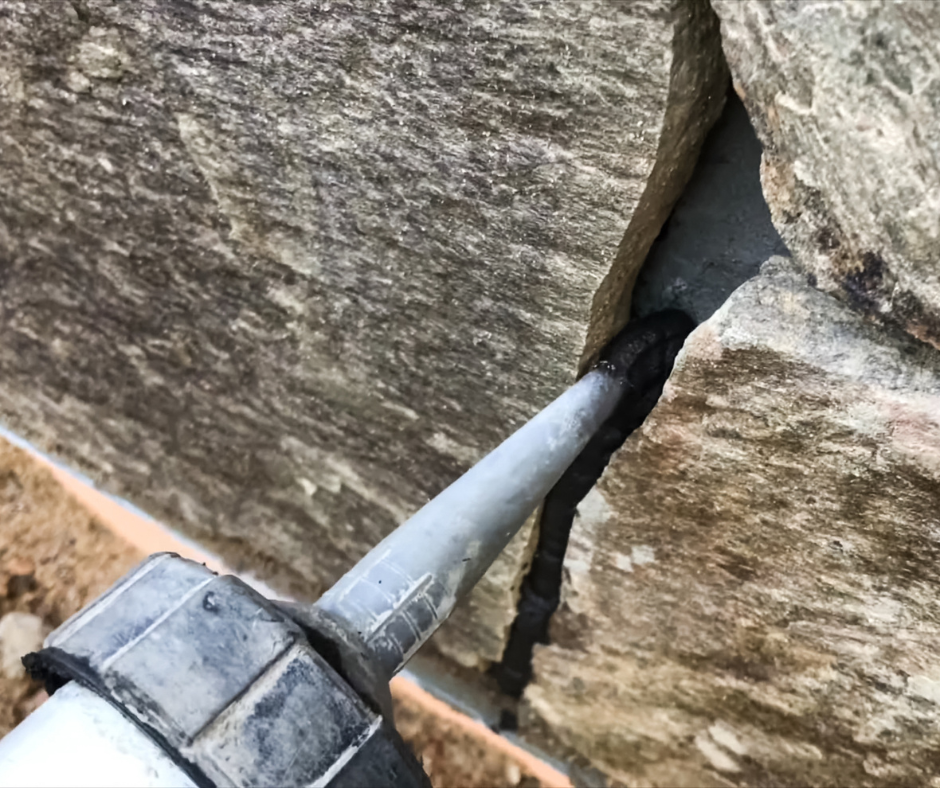 sealing gap in home foundation for winter tick and mosquito prevention