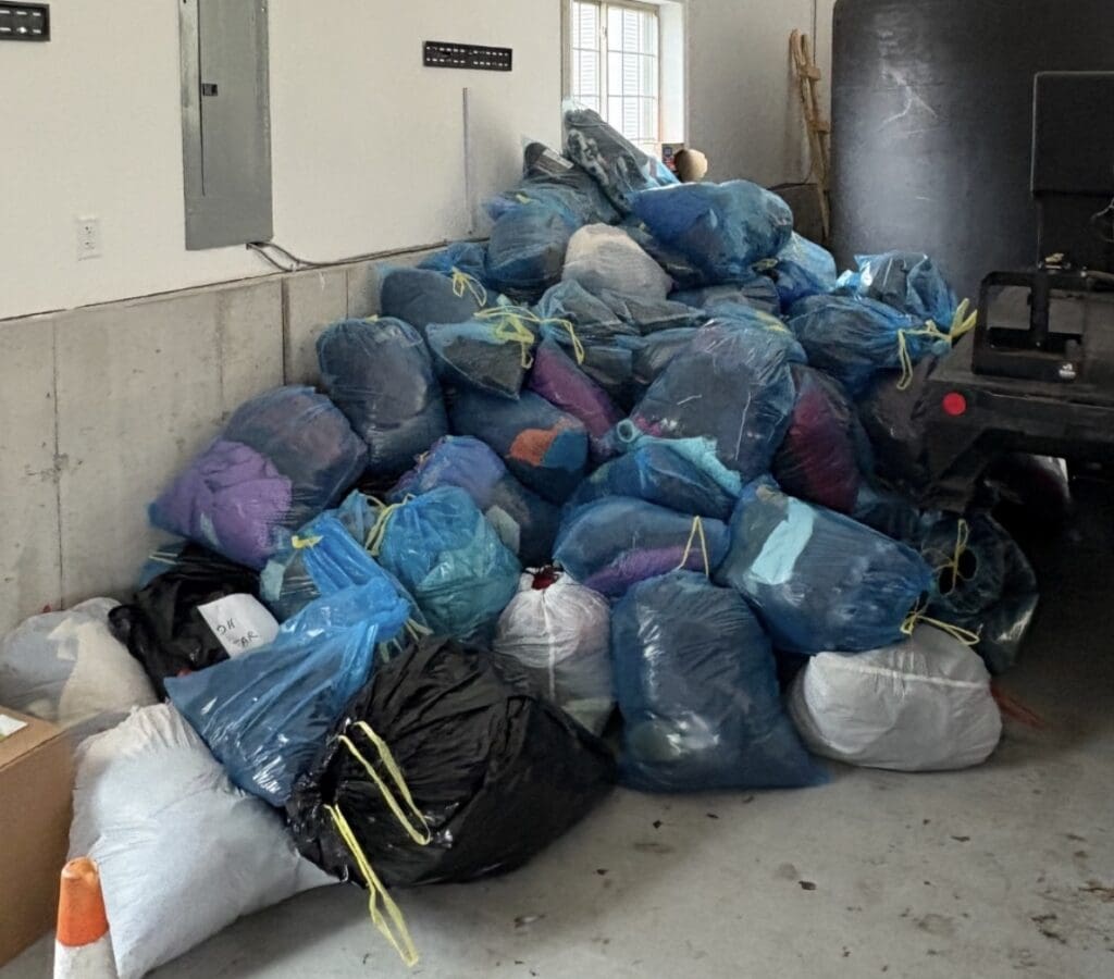 pile of coats from 2025 coat drive