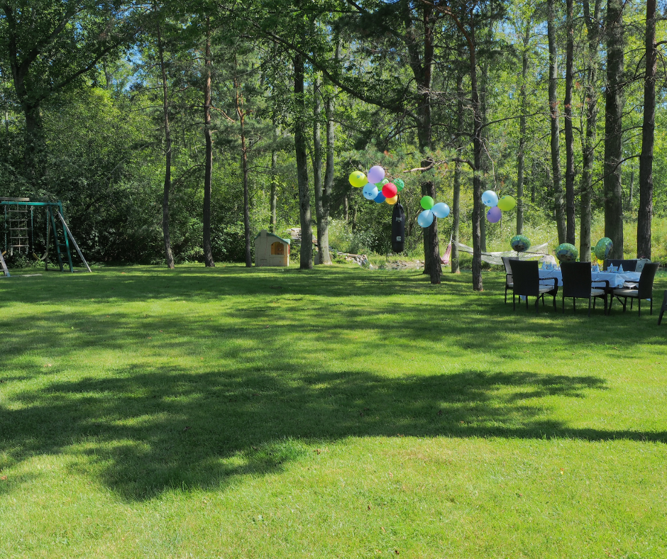 wooded backyard, family tick awareness 