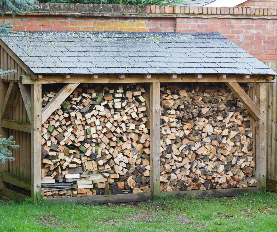 wood stacked in yard 