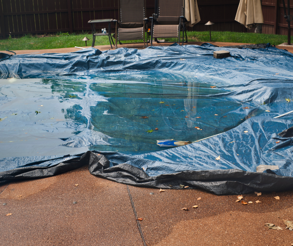 pool cover collecting standing water 