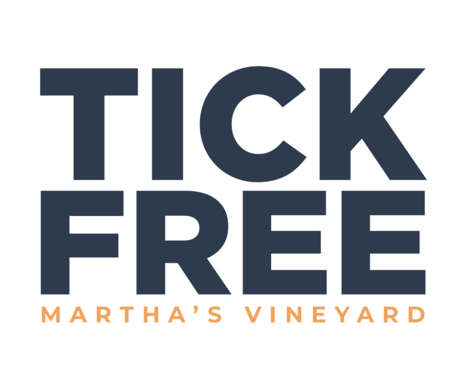 Bold dark blue text reads 'TICK FREE' above smaller orange text 'MARTHA'S VINEYARD'.